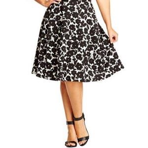 City Chic Black & White print skirt - 20W